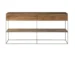 Solid wood sideboard with two drawers and cabinet doors in brown finish