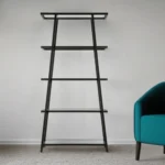 HMS 70 Five Tier Etagere Bookcase in Black Metal and Glass Durable and Stylish Bookshelf