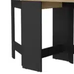 24" Drop Leaf Trestle Dining Table – Wood Brown & Black – base detail