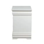 Traditional White 2-Drawer Nightstand with drawers open showing wooden bedroom furniture
