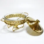Stainless Steel Glass Serving Dish hot pot small chafing dish Food Warmer Buffet Luxury Golden Oval Hotel Wedding Chafing Dish - Image 19