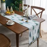 Christmas Tree Table Runner, Winter Holiday Christmas Elk, Dining Cloth Placemat New Year Home Kitchen Rustic Decorations - Image 11