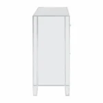 HMS 40" Modern Antique Traditional Silver Glass Three Drawer Sideboard with Three Doors MDF Wood for Home Bar or Living Room - Image 4