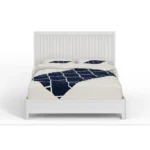 White ribbed solid wood California king bed frame from Goldoma with textured headboard and clean modern design