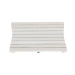 23" Luxury White Teak Slat Bath Mat Non-Slip TPR Microfiber and PVC Solid Pattern Bathroom Floor Mat – base detail