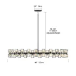 US Stock Free Shipping 48 Inch Matte Black Round Modern Crystal Chandelier G4 LED Hanging Light for Living Dining Room – top
