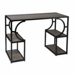 HMS Contemporary Antique Design Style Wood Iron Writing Desk with Storage for Office Bedroom Study General Use Computer