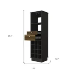 HMS 18" Black Bar Cabinet with Two Drawers - Image 6