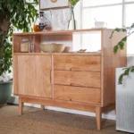 Nordic Solid Wood Sideboard Display Cabinet Storage Modern Solid Wood Entrance Cabinet Cupboard Simple Storage Cabinet