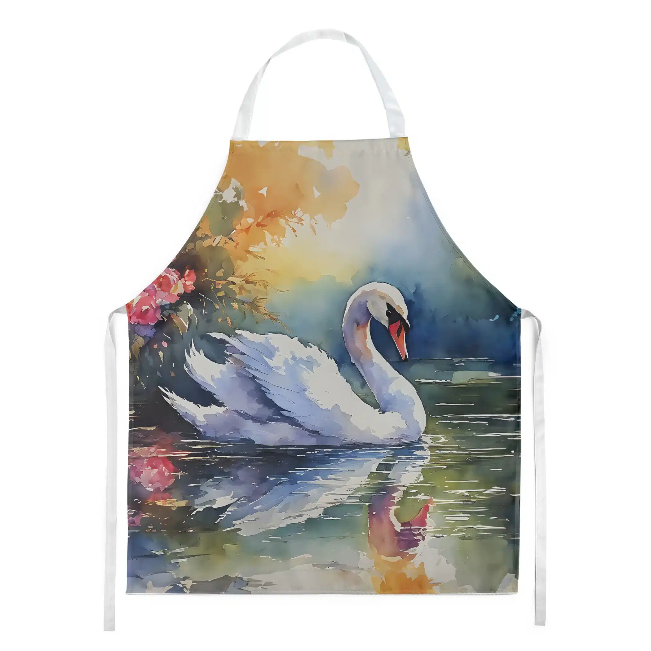 TD Watercolor Birds Design Cooking Tools-Elegant Apron for Kitchen Use