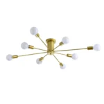Gold sputnik chandelier 8-light modern ceiling light in a dining room