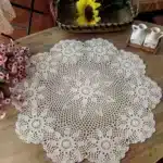 Handmade Crochet Coasters Cotton Lace Cup Mat Placemat 60/70/ 80/ 90 CM RD Shabby Chic 4 Sizes Vintage Crocheted Tablecloth