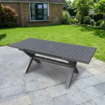 New Arrival Modern Aluminum Outdoor Dining Set Durable Patio Furniture for Hotels and Villas Table – side view
