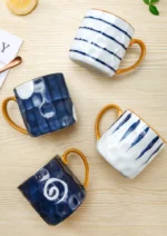 Coffee Mugs Ocean Wind Hand Kneading Ceramic Milk Cup Blue & White Eco Friendly Mugs Coffee Cups Tumbler Cup Kawaii Mug