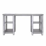 Solid Wood HMS 50 Silver Mirrored Luxury Writing Desk Plate Work Desk for Office CEO Office Bedroom Study Office Building