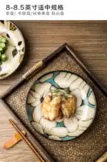 Chinese-style ceramic deep plate household salad plate disc personality plate creative old-fashioned hand-painted tableware