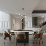 US Stock Free Shipping Dimmable Cross Linear Pendant Light 47.6 Inch Brushed Nickel 30W LED Hanging Fixture for Dining Room