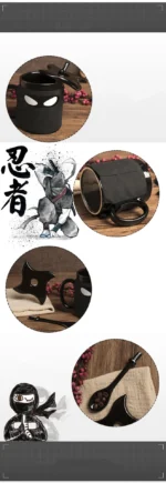 Ninja Mugs Water Cup Creative Funny Mugs with Lid Spoon Set Porcelain Kitchen Utensils Drinkware Mug Coffe Kawaii Cup