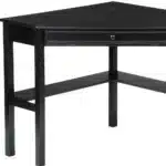 HMS Black Corner PC & Gaming Desk with Drawer Wooden Plastic Computer Table for Home Office & Living Room Featuring