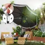 8.8FT Patio Umbrella Black – base detail