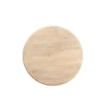 48-inch natural solid wood round dining table with pedestal base in a dining room setting