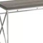 HMS 24" Taupe and Silver Computer Desk Convertible Extendable Foldable Portable with Leather Top Wood Material – close-up