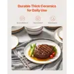 Dinnerware Set,Service for 6 (18 PCS),Round Plates and Bowls Sets,Scratch Resistant Ceramic Dinner Ware,Dishwasher and