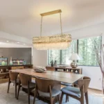 Crystal Chandeliers Gold Crystal Pendant Light Fixture for Dining Room Living Room Kitchen Island 38 Inches – side view