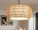 18-inch farmhouse pendant light with adjustable height, boho woven jute rope hanging ceiling light fixture in a rustic