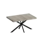 Goldoma expandable retro dining table grey carole top black embossed center plate rectangular stretch table