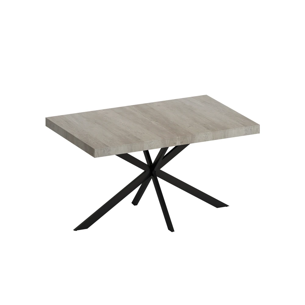 H131fb921aaa446f9a221d803fedd8cafI.webp Goldoma expandable retro dining table grey carole top black embossed center plate rectangular stretch table