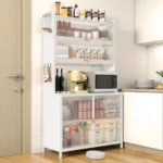 Modern Dustproof Freestanding Kitchen Storage Cabinet Flip Door Iron Sideboard by Manufacturer - Image 10