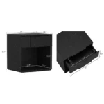 Black nightstand with drawer storage in a modern bedroom setting