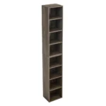 8-Tier Modern Design Tall Narrow Bookcase for Home Office Double-Decker Multi-functional Display Bookshelf – angled view