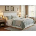 Goldoma adjustable king platform bed with tufted upholstered headboard in modern style