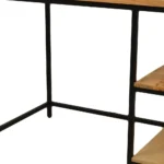 HMS 42" Solid Wood and Metal Computer Desk in Natural and Black Premium Computer Desks – close-up detail