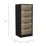 Egeo 5-Drawer Dresser and Omaha Nightstand – Black & Light Oak Bedroom Storage Set – top view