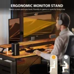 Reversible L-shaped Computer Desk With USB Type-C Socket LED Lights – styled in a modern Office setting