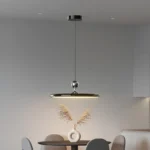 15.7" Modern Dimmable LED Pendant Light, Adjustable Height Mini Hanging Lamp with Remote for Kitchen Island, Dining Room