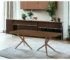 Rustic brown walnut dining table with spacious rectangular top