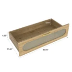 Modern 4-drawer dresser in walnut wood finish with wide drawers for bedroom storage