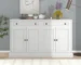 Elegant dining room sideboard with wood finish and ample storage in a modern living room