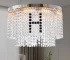 US Stock Free Shipping Modern K9 Crystal Chandelier Dining Room 24" Round Chandeliers Adjustable Height Hanging Pendant Light