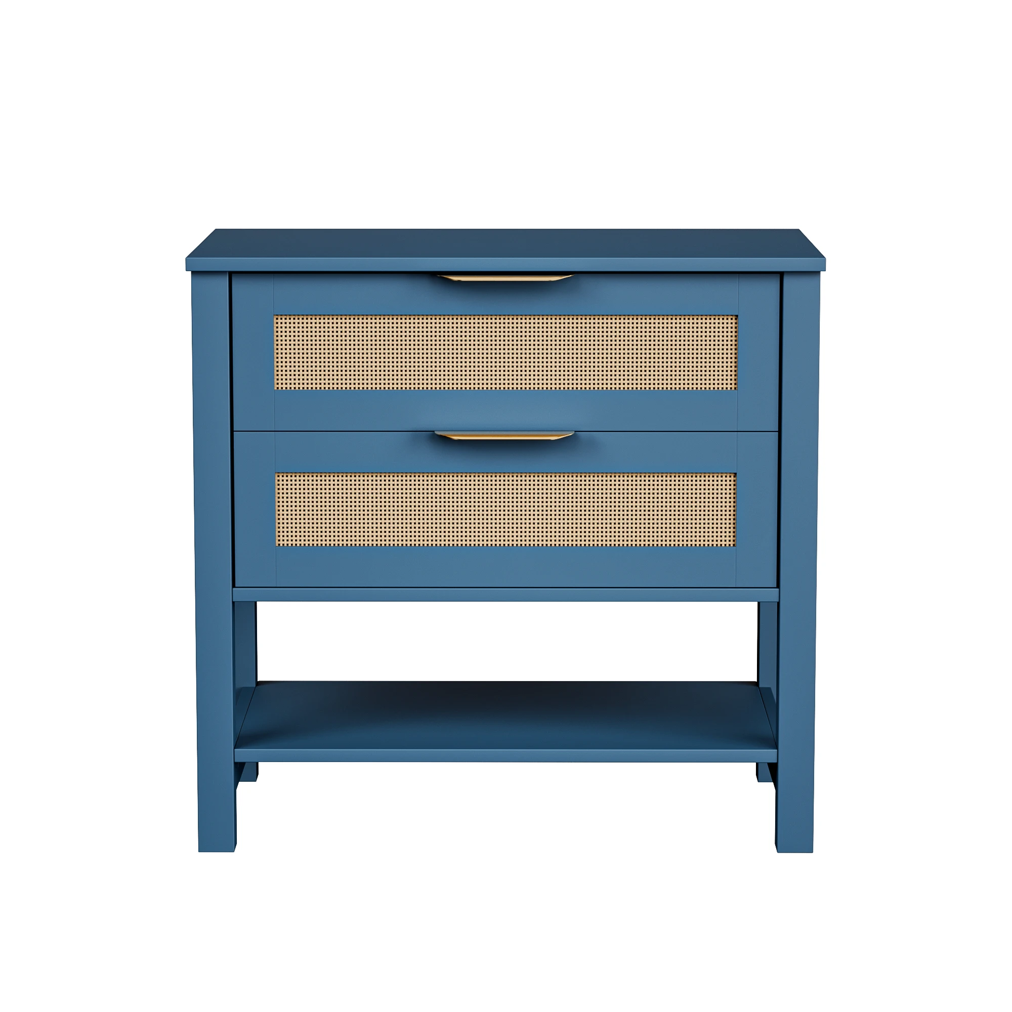 H14bdb1fc1a2b4147be1cd6e7c63b3ff6U.webp Rattan nightstand with drawers and storage shelf in turquoise finish, boho bedside table for bedroom