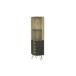 HMS 18" Brown and Black Bar Cabinet with Eleven Shelves Corner Cabinet Design