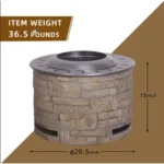 Goldoma smokeless fire pit with stackstone look burning wood pellets at a campsite