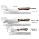 IOKO Stainless Steel Chef Kitchen Knife Set Butcher Cleaver Chef Utility Santoku Sushi Japanese Style 3 PCS Kitchen Knife