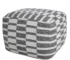Goldoma 18" Gray Cotton Geometric Pouf Ottoman with Storage