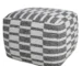 Goldoma 18" Gray Cotton Geometric Pouf Ottoman with Storage