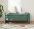 Goldoma Oval Storage Bench with 3D Lamb Fleece Fabric - Dark Green